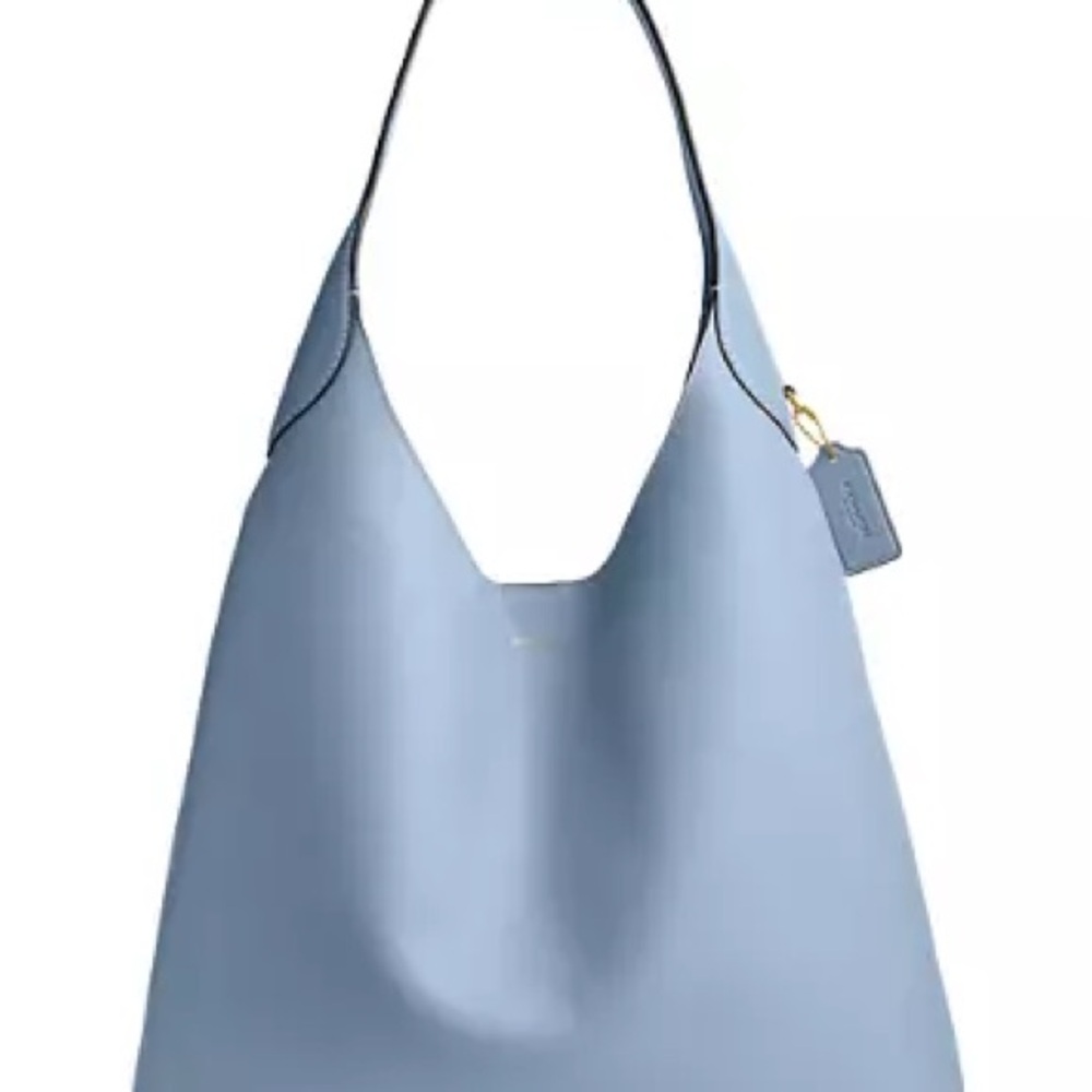 Coach Brooklyn Shoulder Bag 39 Tote Bag Bluebell Grain Leather Used Twice